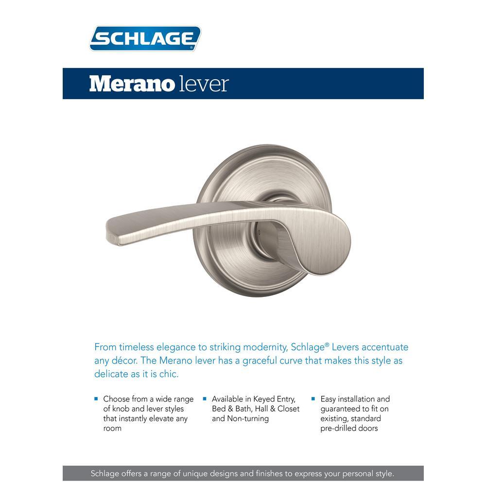 Merano Satin Nickel Privacy Bed/Bath Door Lever