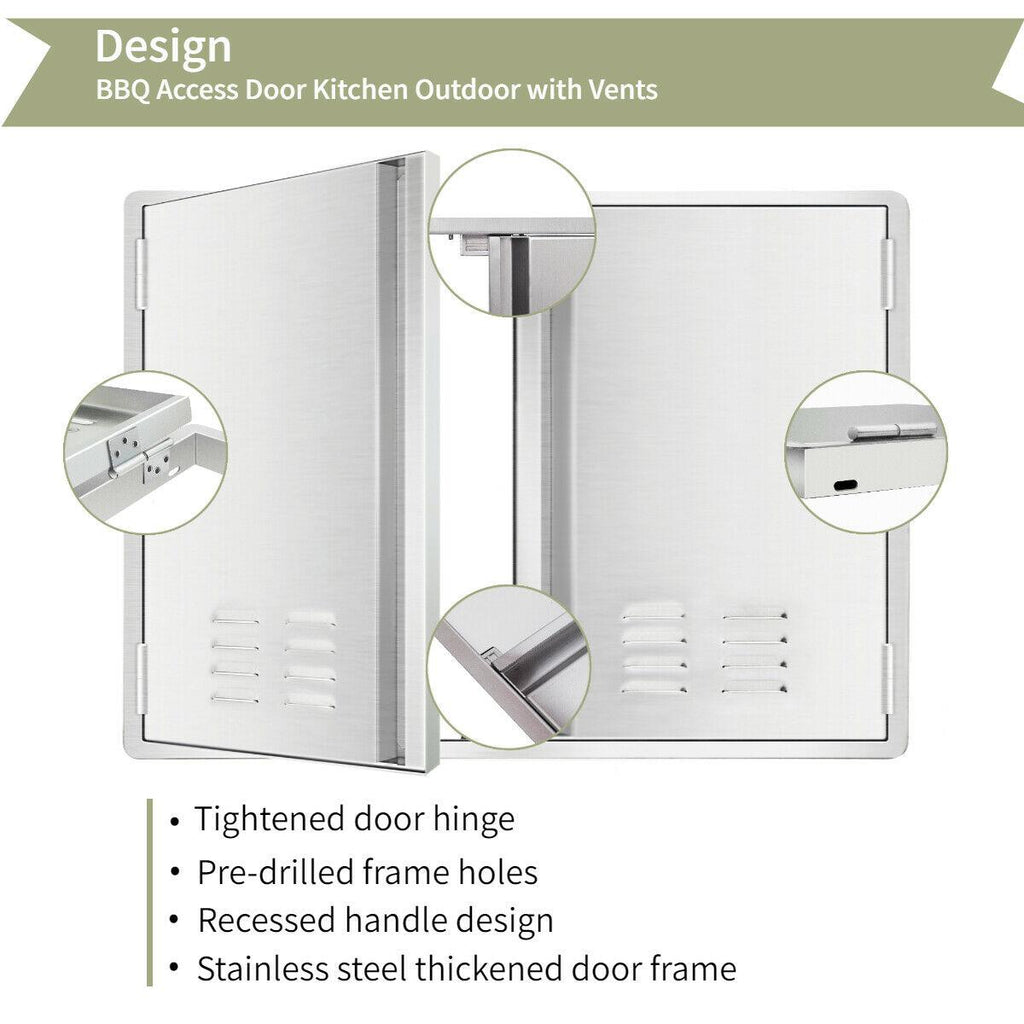 Outdoor Kitchen Doors 304  Steel Access BBQ Doors with Vents BBQ Island