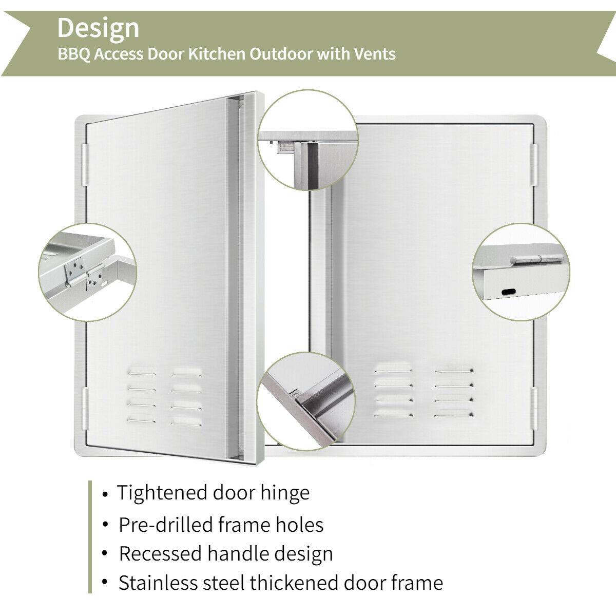 Outdoor Kitchen Doors 304  Steel Access BBQ Doors with Vents BBQ Island