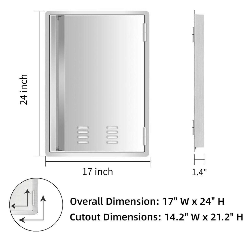 Outdoor Kitchen Doors 304  Steel Access BBQ Doors with Vents BBQ Island