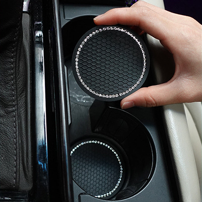 7Pcs Car Decoration Kit, Car Accessories, Car Steering Wheel Covers Set For Women, Bling White Artificial Diamond,  Center Console Cover Pad