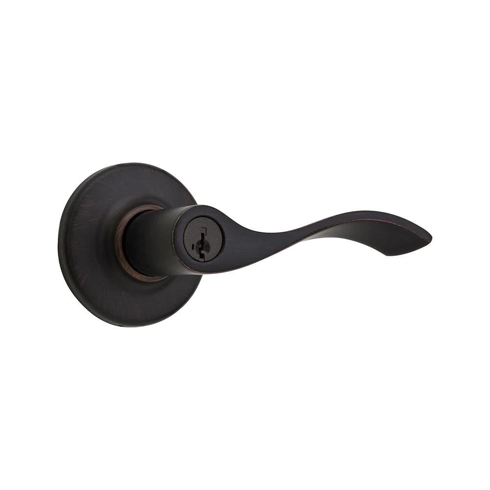 Balboa Bronze Venetian Entry Door Lever Featuring SmartKey Security with Microban Antimicrobial Technology