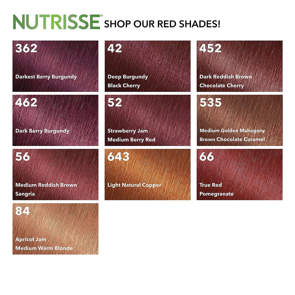Garnier Hair Color Nutrisse Nourishing Creme, 452 Dark Reddish Brown (Chocolate Cherry) Permanent Hair Dye, 3 Count (Packaging May Vary)