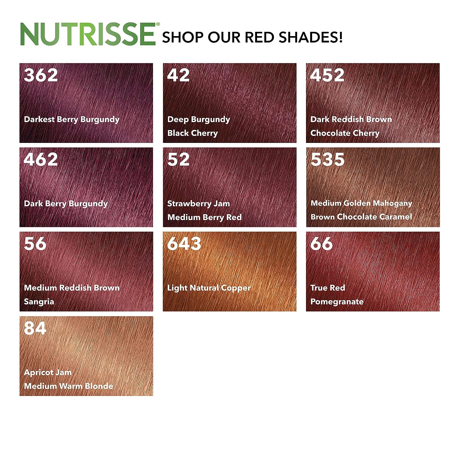 Garnier Hair Color Nutrisse Nourishing Creme, 452 Dark Reddish Brown (Chocolate Cherry) Permanent Hair Dye, 3 Count (Packaging May Vary)