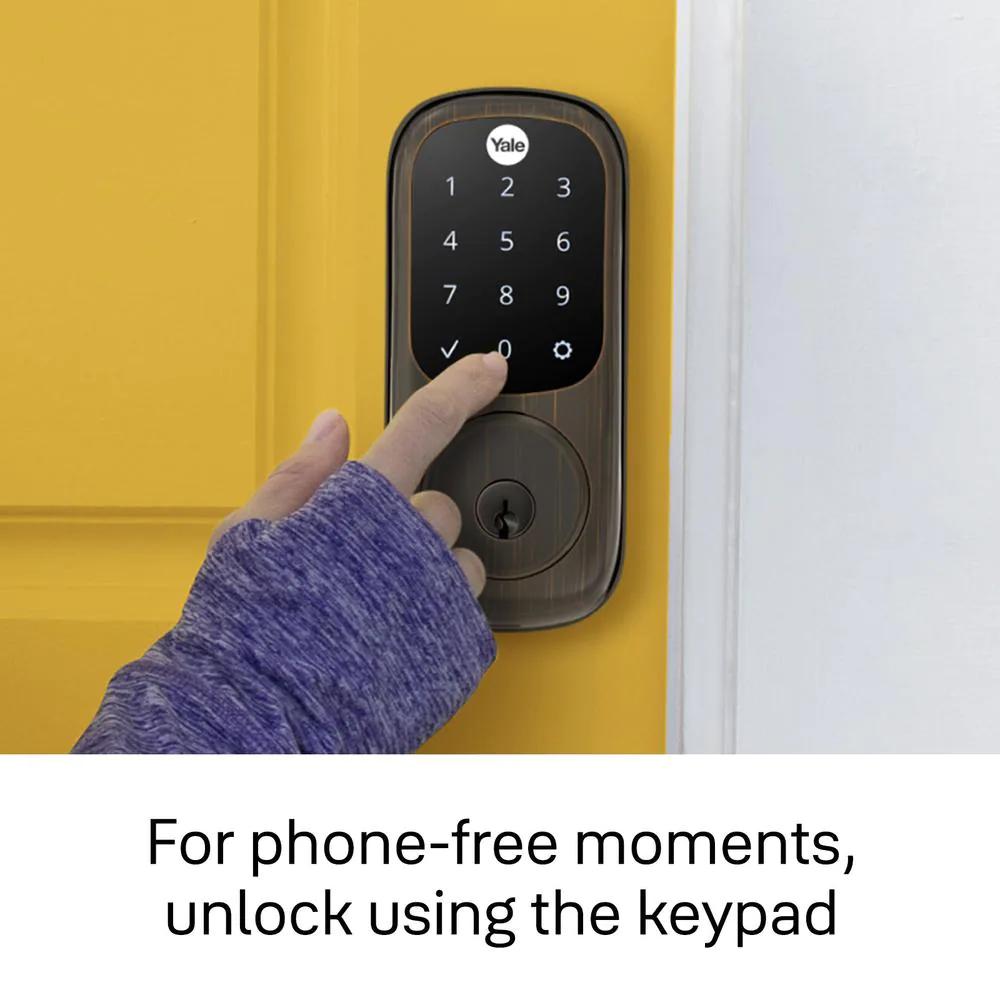 Assure Smart Lock Oil-Rubbed Bronze Touchscreen Alarmed Lock with Wi-Fi and Valdosta Lever