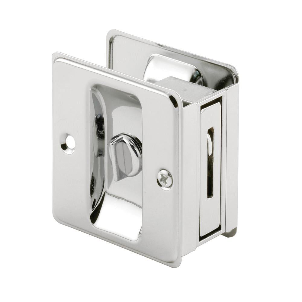 Polished Chrome, Pocket Door Privacy Lock