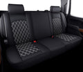 Aierxuan Rear Back Seat Covers for Chevy Silverado GMC Sierra Pickup Custom Fit 2007-2024 1500 2500HD 3500HD Crew Double Extended Cab Waterproof Leather Split Bench 40/60 (Rear Seat/White)
