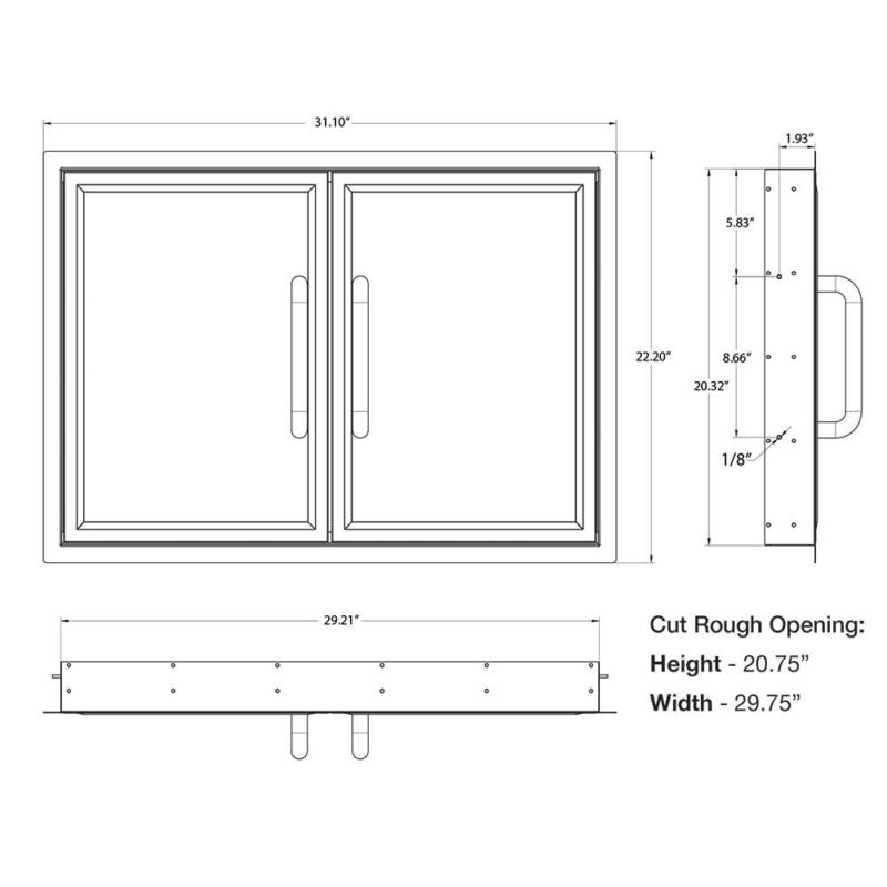 Drop-In Grill Cabinet Double Access Door