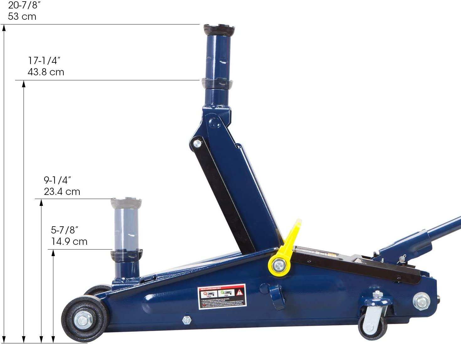 TCE AT83006U Torin Hydraulic Trolley Service/Floor Jack with Extra Saddle (Fits: SUVs and Extended Height Trucks): 3 Ton (6,000 lb) Capacity, Blue