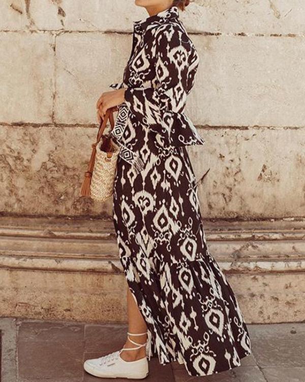 printed bohemian swing dress