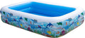 joyin inflatable swimming pool, 103" x 69" x 20" giant-size swim center kiddie pool ocean pattern for summer water fun kids family outdoor indoor activity