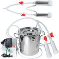 Electric Goat MilMachine for Cows Sheep Portable Pulsation MilMachine Single Bucket Piston Vacuum Pump (5L)