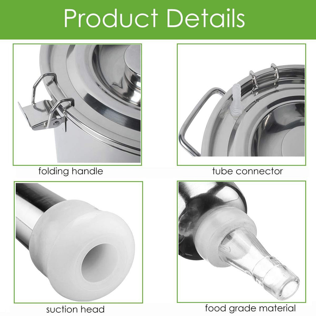 Electric Goat MilMachine for Cows Sheep Portable Pulsation MilMachine Single Bucket Piston Vacuum Pump (5L)
