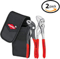 KNIPEX Tools V01 Mini Pliers in Belt Pouch, Red, 2-Piece - 2 Pack