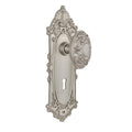 Victorian Plate Interior Mortise Victorian Door Knob in Satin Nickel