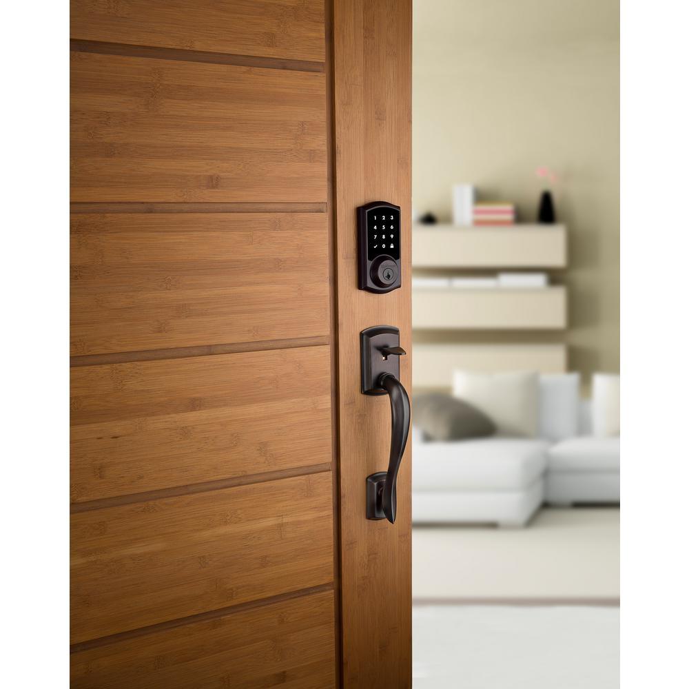 SmartCode 915 Touchscreen Venetian Bronze Single Cylinder Electronic Deadbolt with Avalon Handleset and Tustin Lever