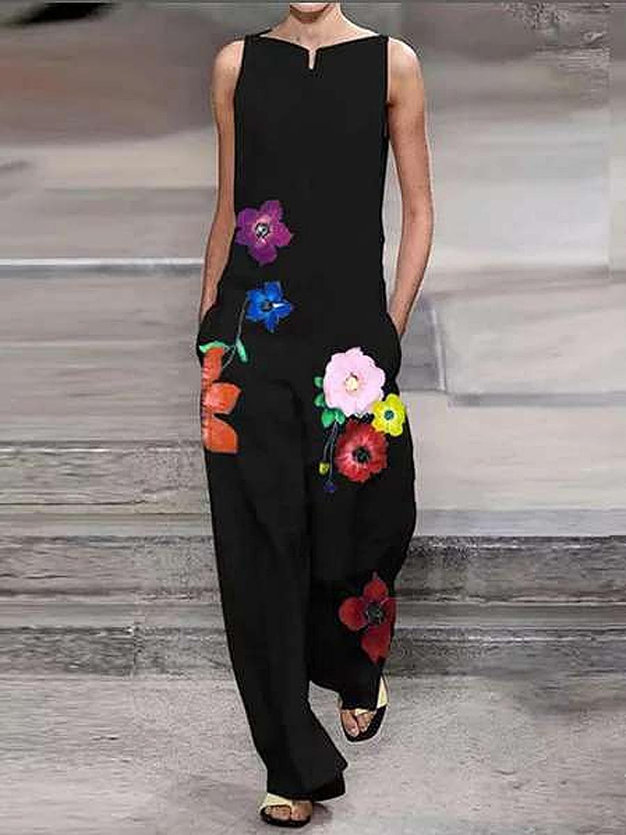 Embroidered Cotton And Linen Jumpsuit
