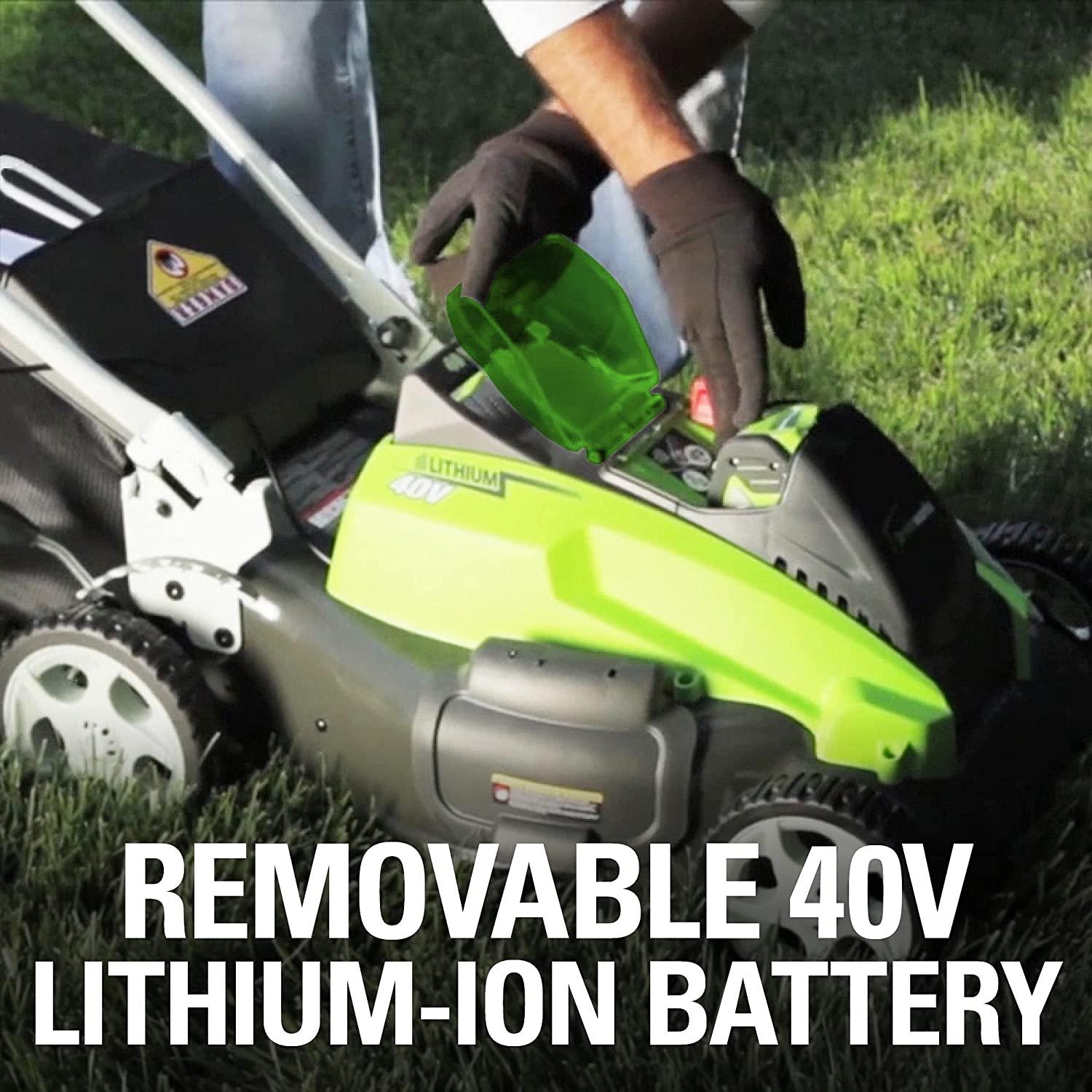 Greenworks 40V 19-Inch Cordless (3-In-1) Push Lawn Mower, 4.0Ah + 2.0Ah Battery and Charger Included 25223