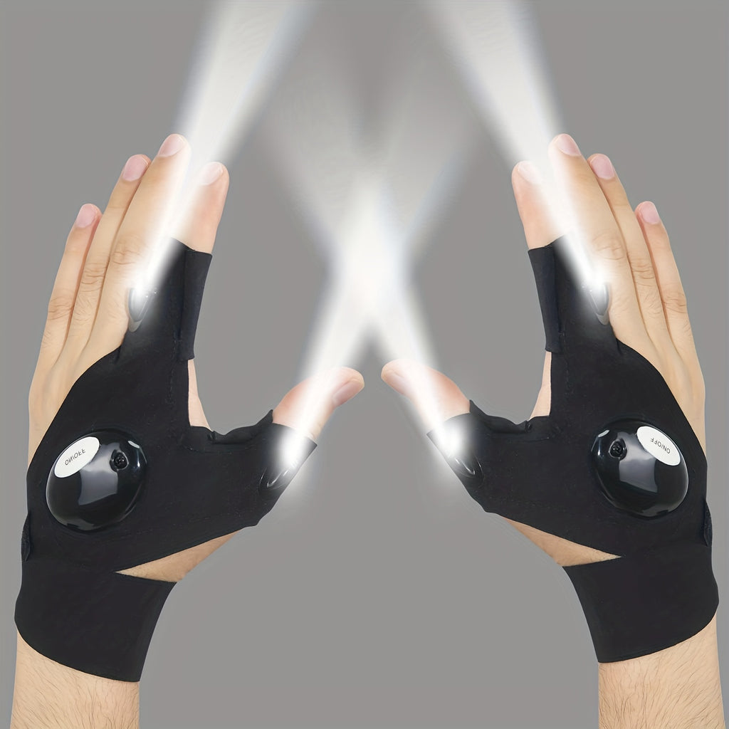 LED Flashlight Gloves-CR2016 Battery Powered (Battery Not Included), Gifts For Dad Boyfriend, Gadget Hands-Lights For Camping Fishing Repairing