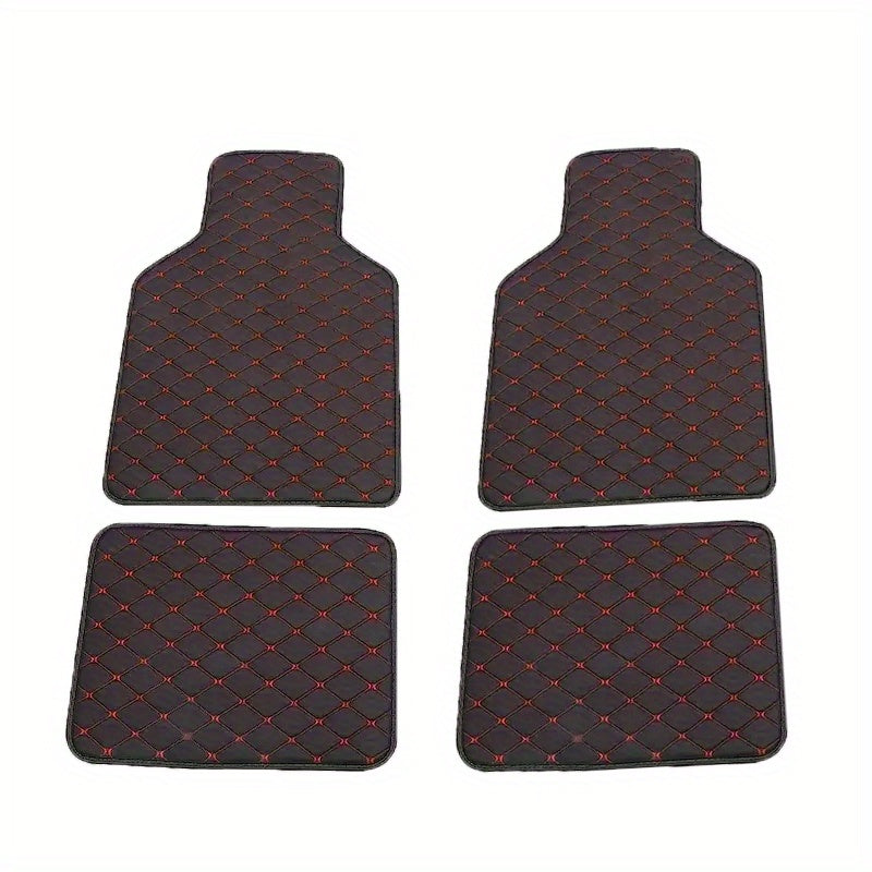 2pcs/4pcs Car Floor Mats Universal Waterproof Front Rear Full Set Auto Rugs Leather Car Carpet Accessories Interior