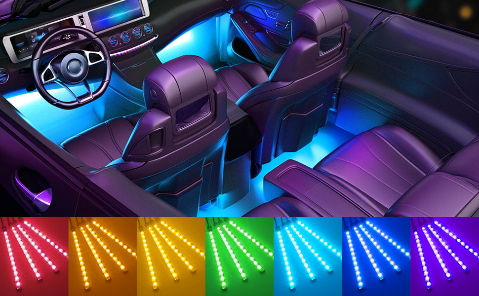 Brighten Up Your Car with 48RGB LED Lights - App Controlled, USB Powered, and Music Synced!