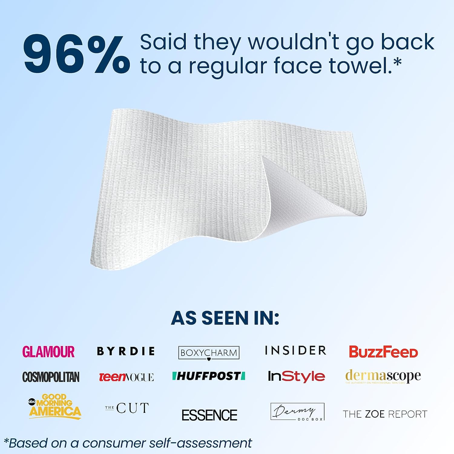 Clean Skin Club Clean Towels XL, 100% USDA Biobased Dermatologist Approved Face Towel, Disposable Clinically Tested Face Towelette, Facial Washcloth, Makeup Remover Dry Wipes, 100 ct, 2 pack