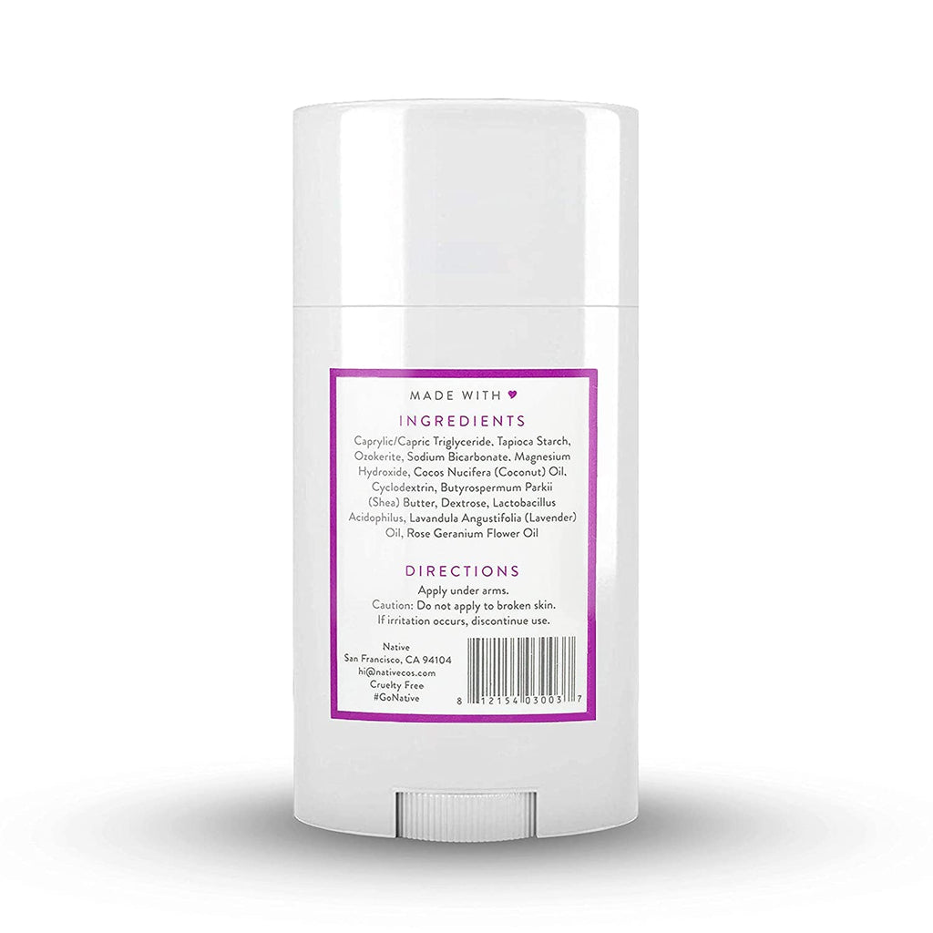 Native Deodorant | Natural Deodorant for Women and Men, Aluminum Free with Baking Soda, Probiotics, Coconut Oil and Shea Butter | Lavender &amp; Rose