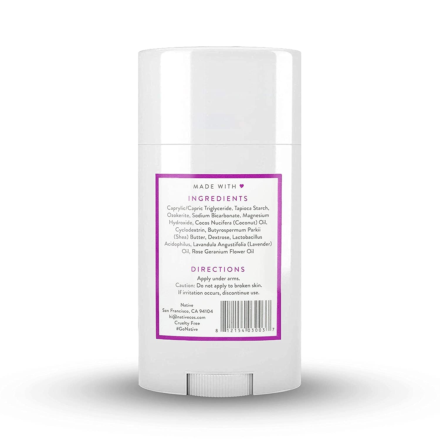 Native Deodorant | Natural Deodorant for Women and Men, Aluminum Free with Baking Soda, Probiotics, Coconut Oil and Shea Butter | Lavender &amp; Rose