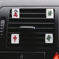 ZOSTLAND Red and Green Car Air Vent Clip Decoration,Eight Character tiles Car Air Fresheners,Chicken Automotive Interior Decoration Accessories,Car Decor Gift for women,men(4pcs Mahjong)