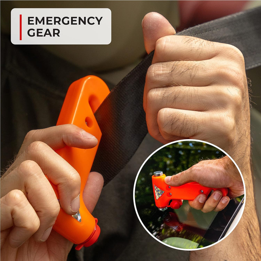 Thrive Roadside Emergency Car Kit - Car Safety Accessories and Tool Kit with Jumper Cables and Mini First Aid Kit - Car Emergency Kit for Women and Men (Square Bag)