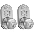 Keyless Satin Nickel Entry Door Knob, Keyed Alike