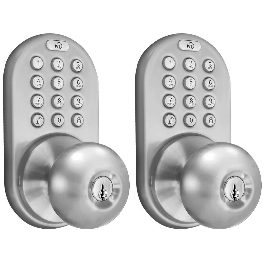 Keyless Satin Nickel Entry Door Knob, Keyed Alike