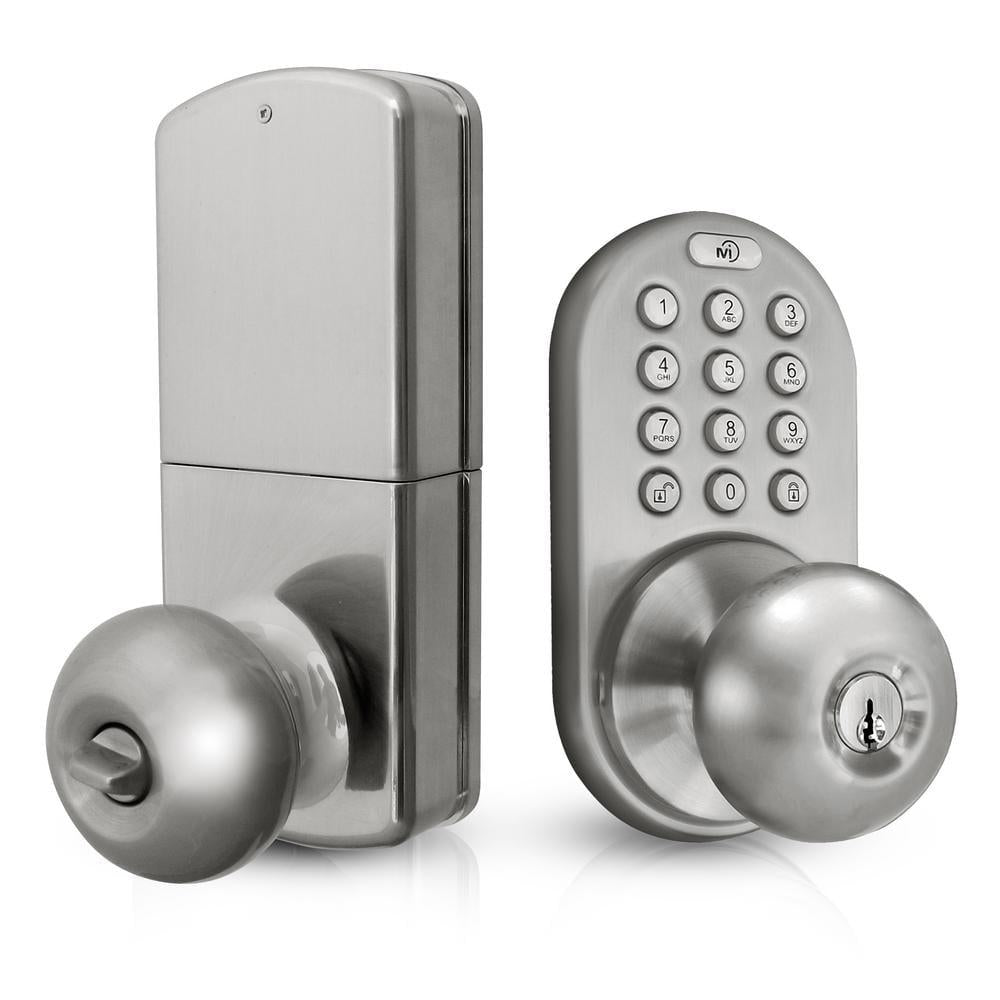 Keyless Satin Nickel Entry Door Knob, Keyed Alike