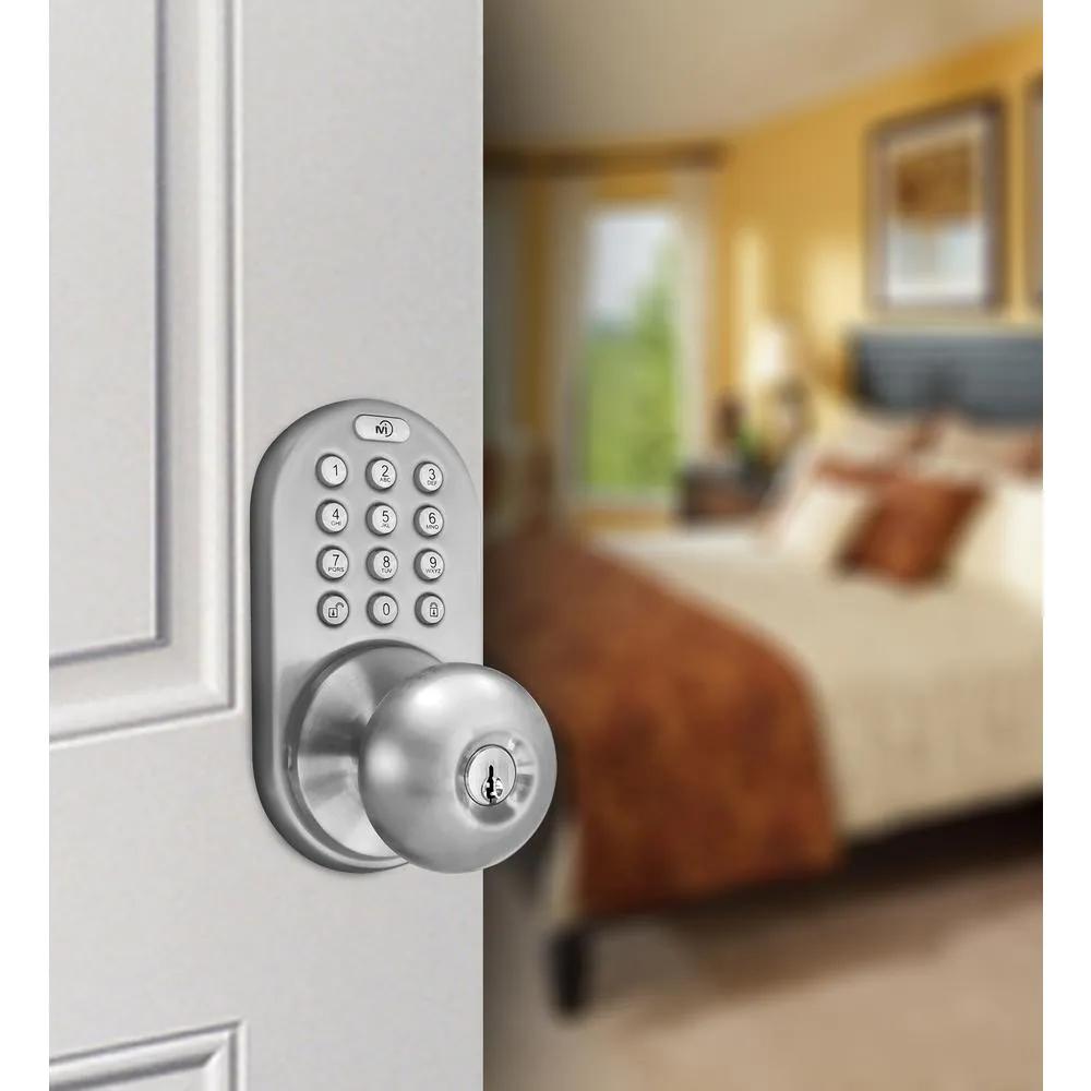 Keyless Satin Nickel Entry Door Knob, Keyed Alike