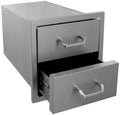18" x 18" Double Drawer Unit Outdoor Kitchen BBQ Island, 304  Steel USA
