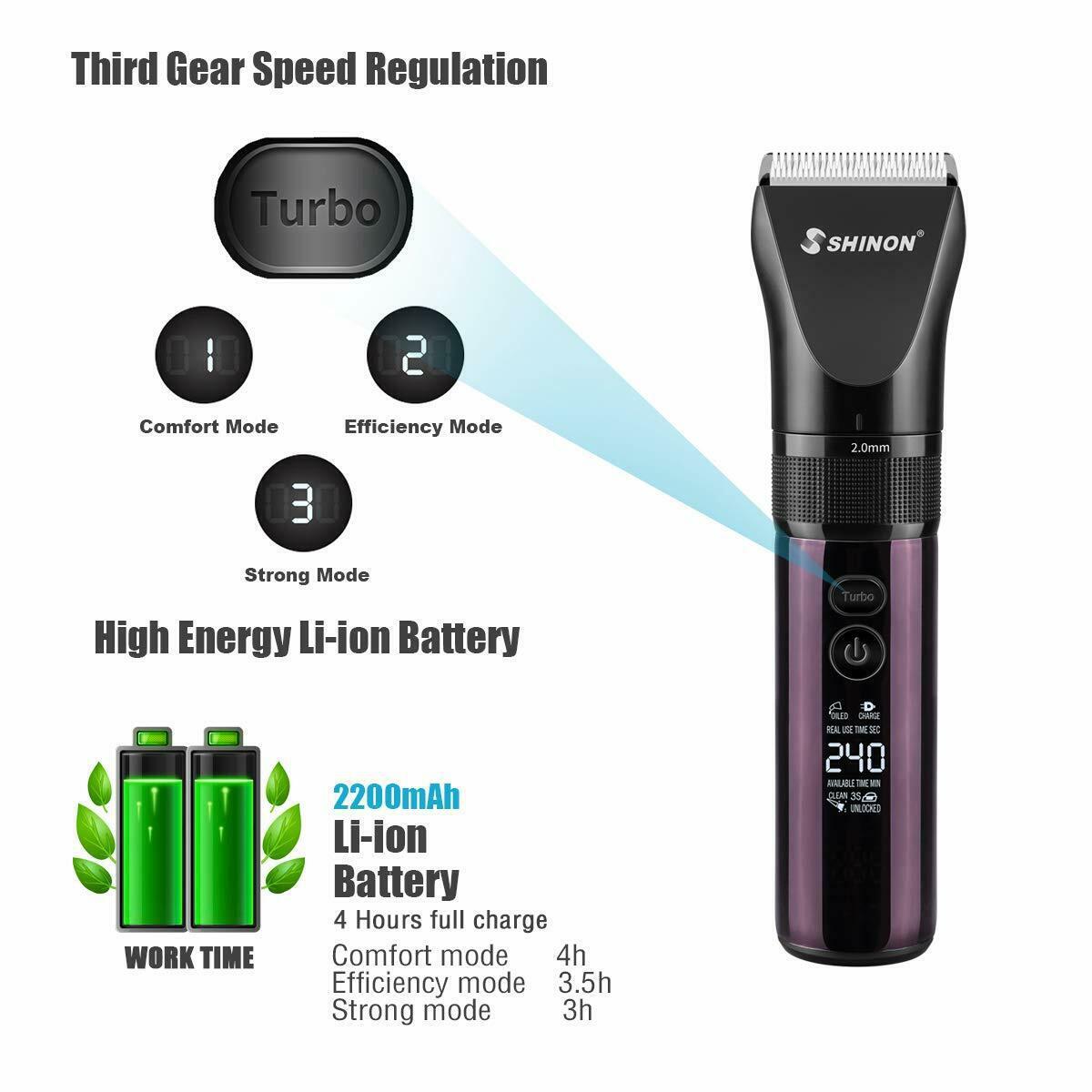Advanced Ceramic Machine of Cut Hair Professional TTMOW Lithium Battery LED