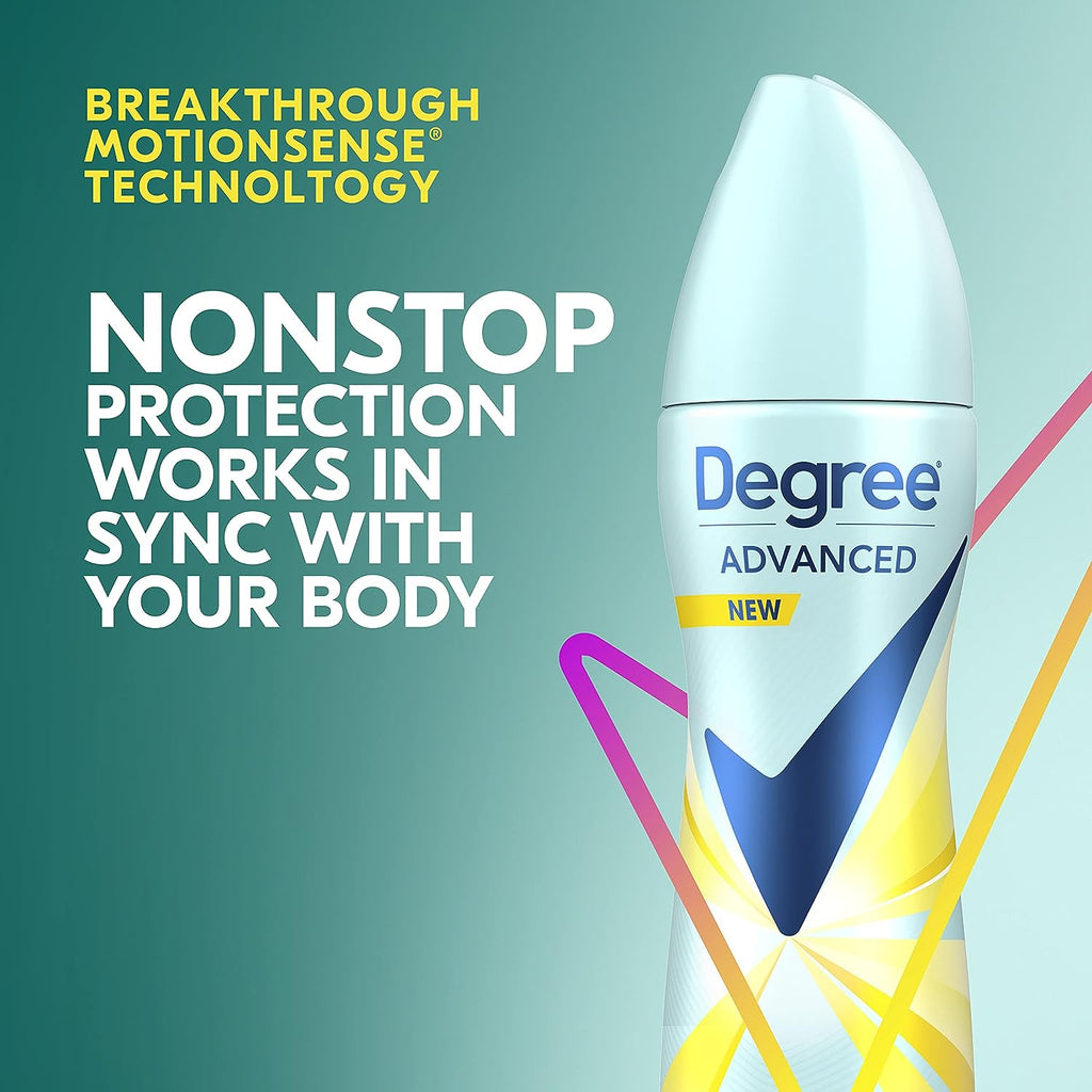 Degree Advanced Antiperspirant Deodorant Dry Spray 72-Hour Sweat and Odor Protection Fresh Energy Deodorant Spray For Women With MotionSense Technology 3.8 oz, Pack of 4 , Blue