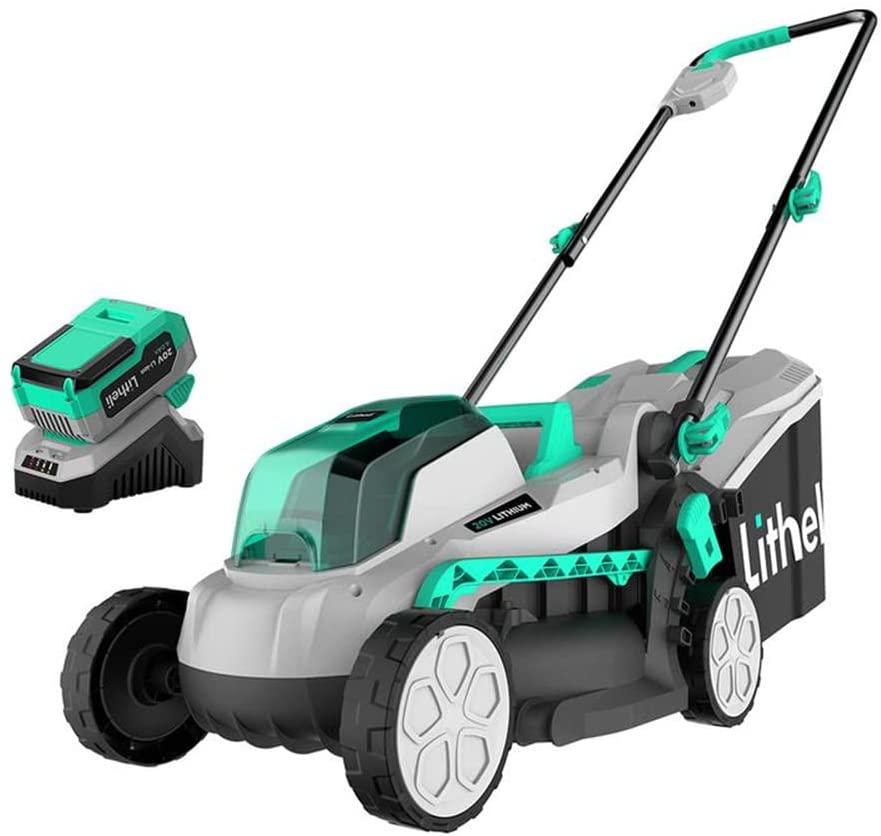 Litheli 20V Cordless Lawn Mower, Cordless Electric 13-Inch Brushless Lawn Mowerwith 4.0Ah Battery&Charger, for Garden, Yard and Farmwn