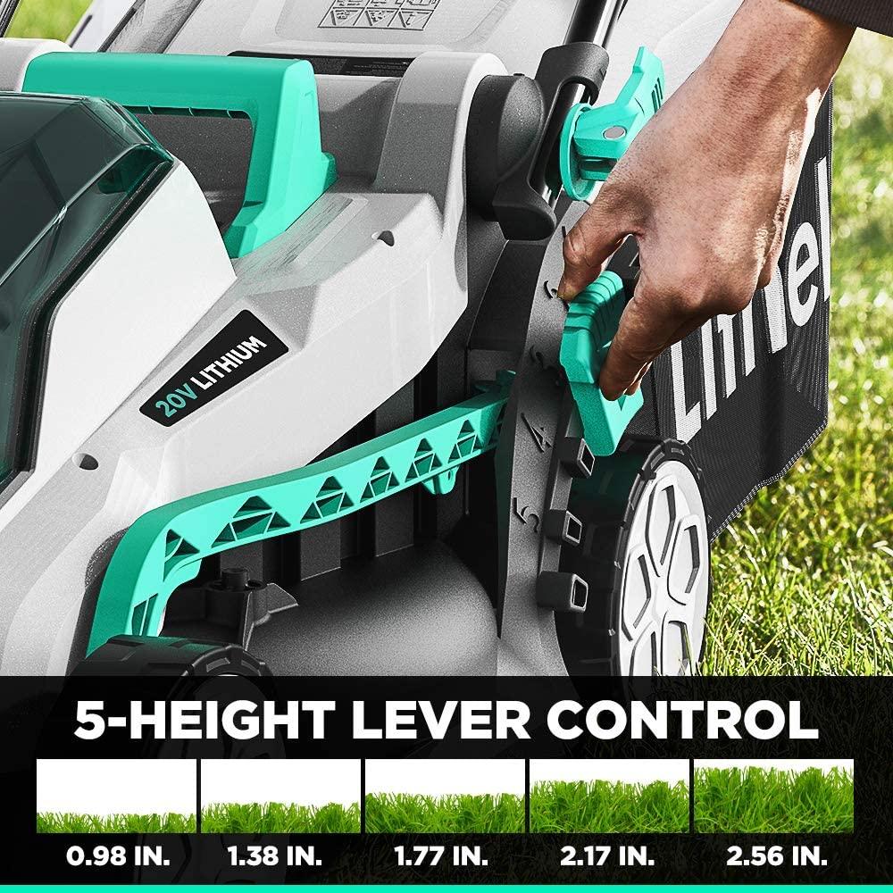 Litheli 20V Cordless Lawn Mower, Cordless Electric 13-Inch Brushless Lawn Mowerwith 4.0Ah Battery&Charger, for Garden, Yard and Farmwn