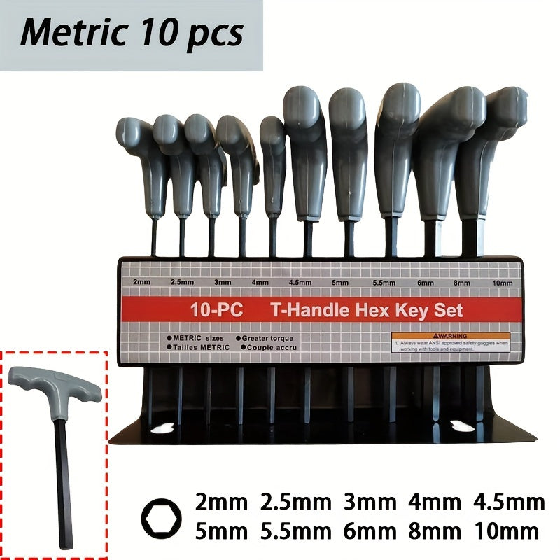 T Handle Hex Key Set Metric And Or SAE 10 To 20pcs Allen Allan Keys T Bar Wrench With Stand