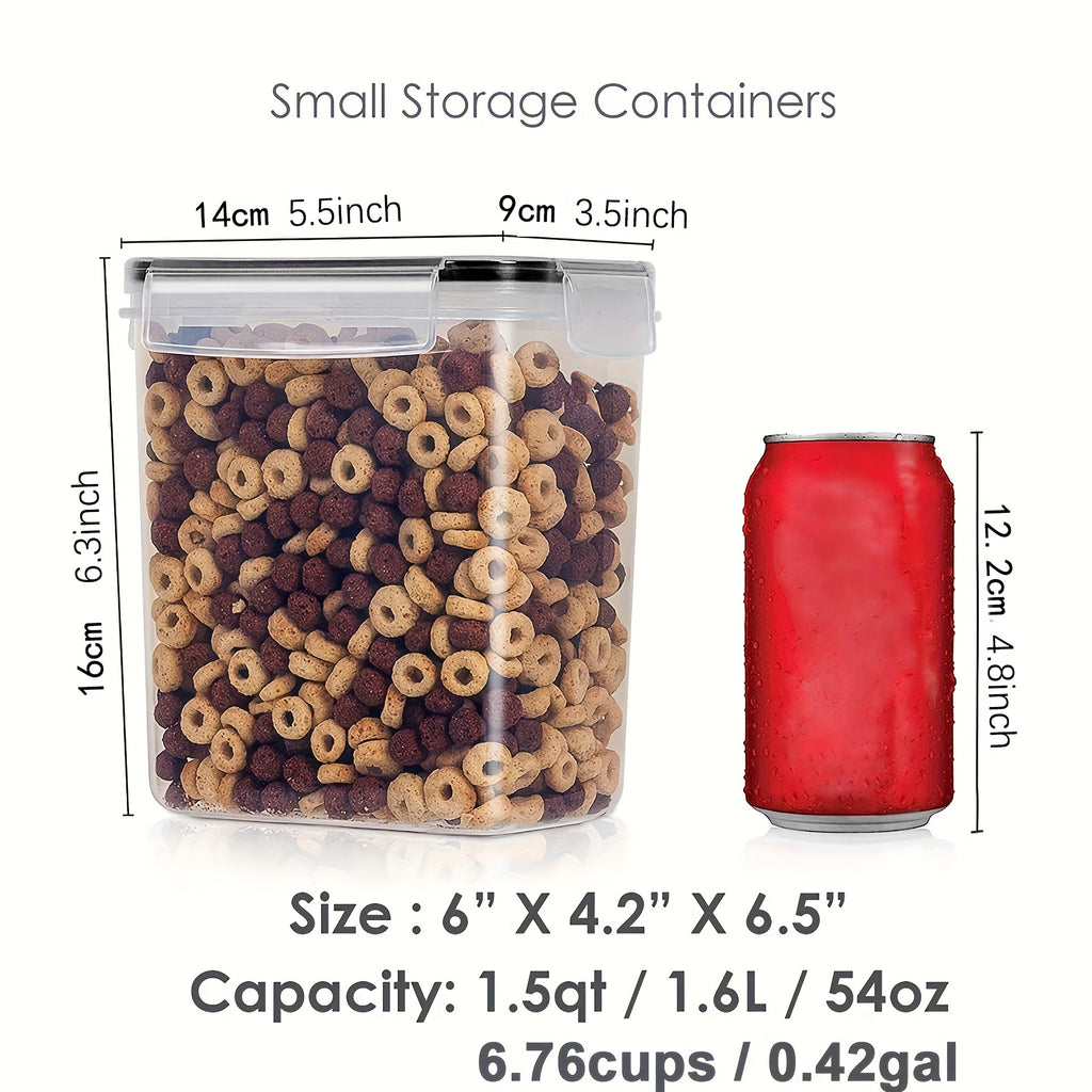 2/6pcs Airtight Food StoraContainers 54oz/1.6L Plastic BPA PP Material Kitchen Pantry Containers For Sugar, Flour, Baking, Dishwasher Safe