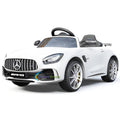 Electric power 12V Mercedes GTR ride on car for Kids with Remote Control Opening doors LED lights MP3 - White