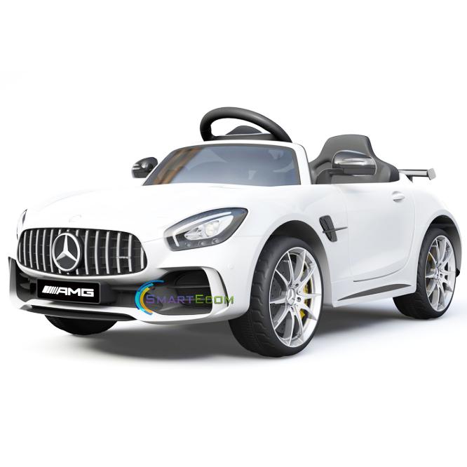 Electric power 12V Mercedes GTR ride on car for Kids with Remote Control Opening doors LED lights MP3 - White