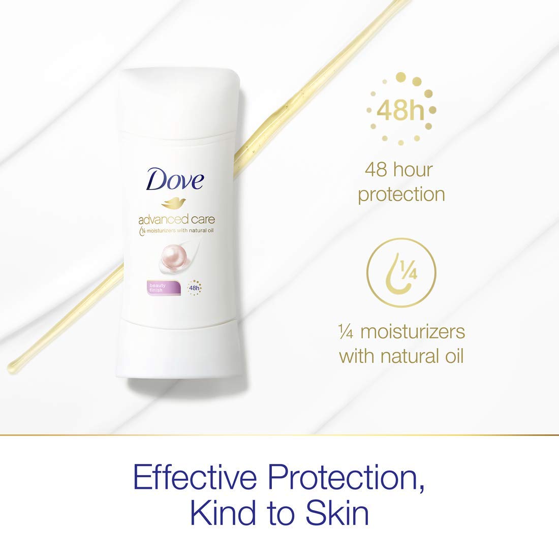 Dove Advanced Care Antiperspirant Deodorant Stick for Women Beauty Finish for 48 Hour Protection And Soft And Comfortable Underarms, 2.6 Ounce (Pack of 4)