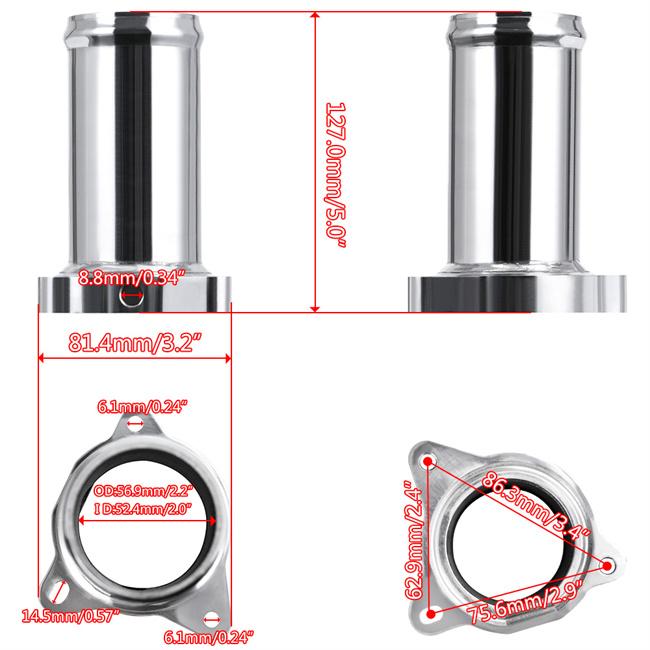 57MM EGR Valve Replacement Pipe For 1.9 8v TDI PD130/PD150 2.25"