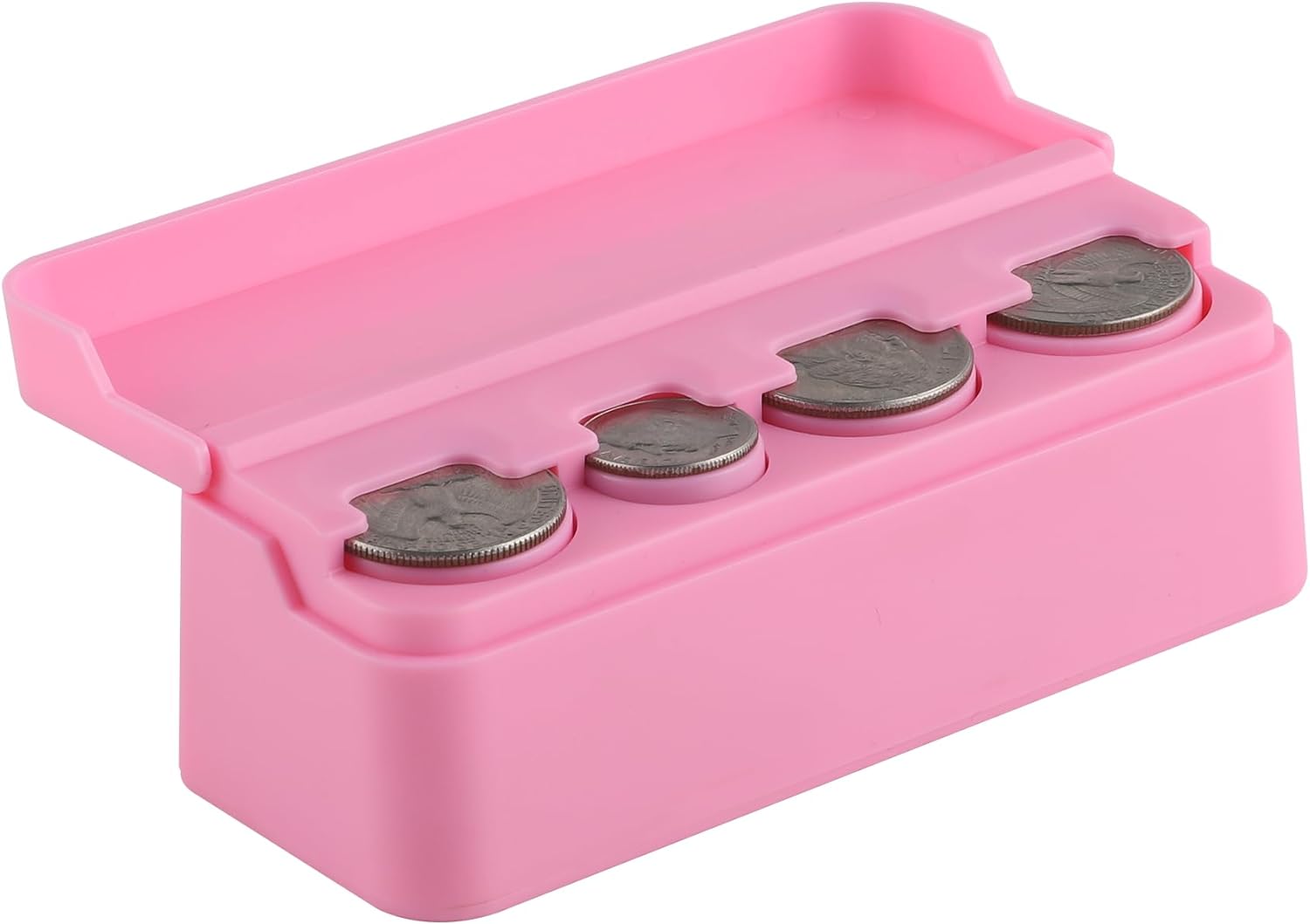 SINGARO Coin Holder for Car, Universal Car Coin Change Organizer, Car Coin Holder Compatible with Coins of Different Sizes, Car Interior Accessories, Suitable for Most Cars, Trucks(Pink，2 Pack)