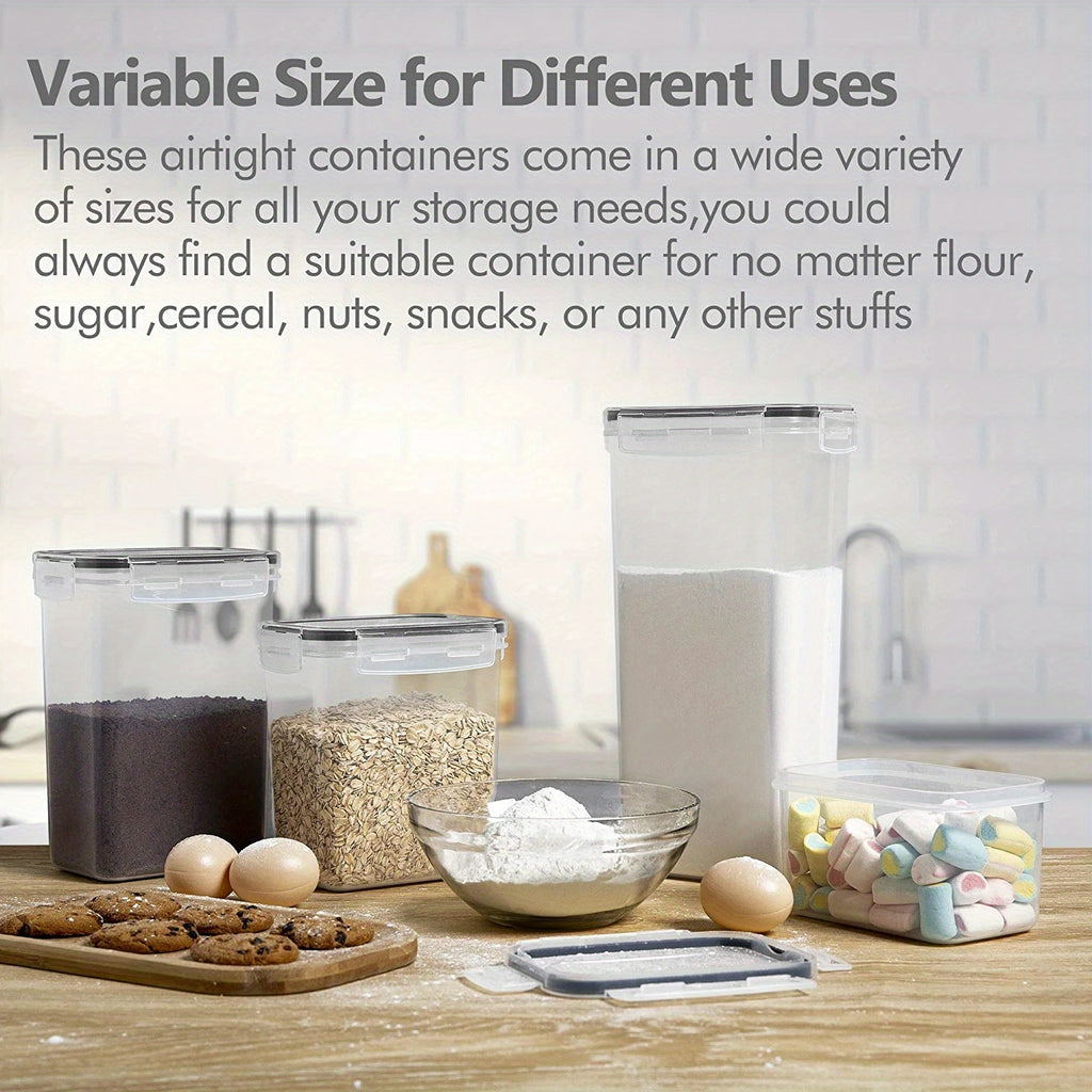 9-Piece Airtight Food StoraContainers Set: Keep Your Kitchen &amp; Pantry Organized &amp; BPA-Free! Includes Labels For Spaghetti, Cereal, Flour &amp; Oats.