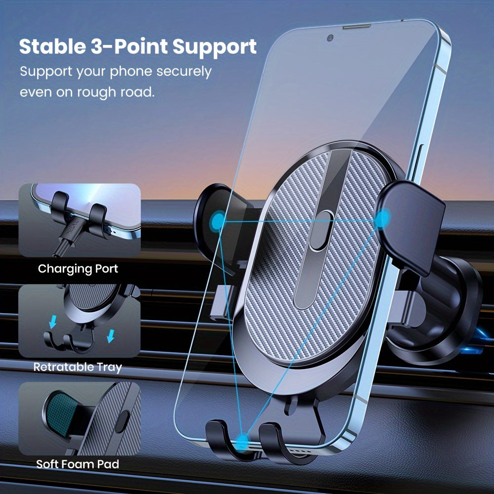 Car Phone Holder Mount, TOPK [2023 Upgrade Auto Locking] Universal Phone Holder With Hook Clip For Car Air Vent Compatible With  Samsung Etc.