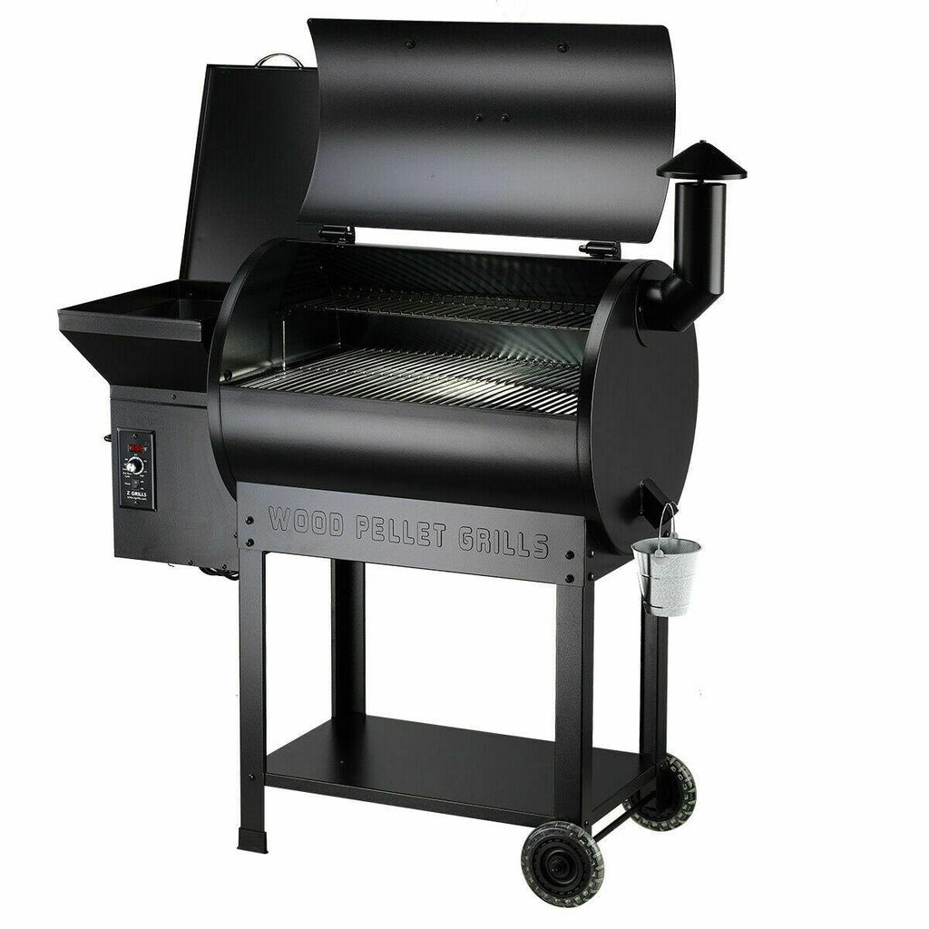Pellet Grill BBQ Smoker Outdoor Coowith Folding Shelf & Cover