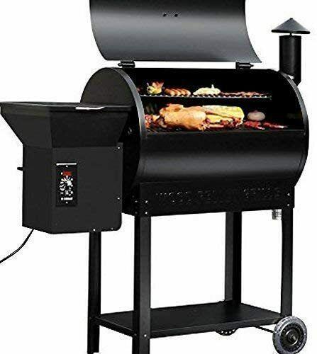 Pellet Grill BBQ Smoker Outdoor Coowith Folding Shelf & Cover